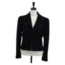 CHANEL Jacket Wool tweed Black CC Auth am12252SAM-1