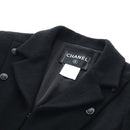 CHANEL Jacket Wool tweed Black CC Auth am12252SAM-5