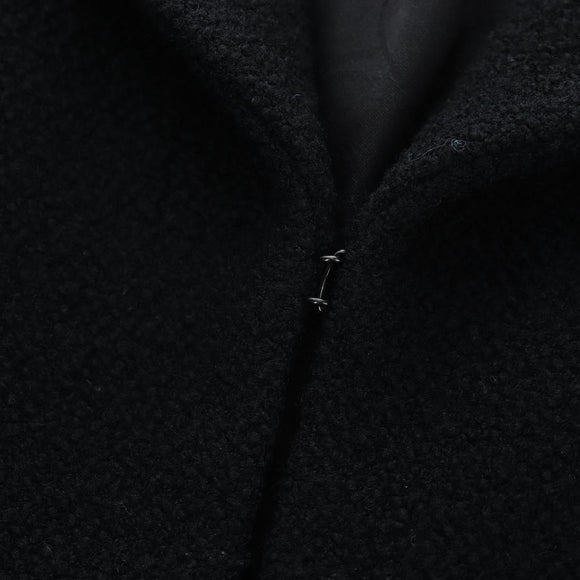 CHANEL Jacket Wool tweed Black CC Auth am12252SAM