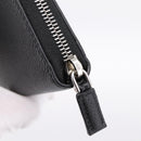 PRADA Organizer Round Long Wallet Leather Black Silver Auth am12253M-12