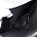 PRADA Organizer Round Long Wallet Leather Black Silver Auth am12253M-16