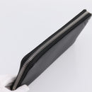 PRADA Organizer Round Long Wallet Leather Black Silver Auth am12253M-6