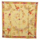 CARTIER Jewelry Pattern Scarf Silk Yellow Auth am12255M-12