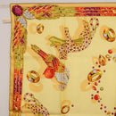 CARTIER Jewelry Pattern Scarf Silk Yellow Auth am12255M-2