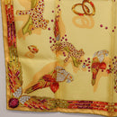 CARTIER Jewelry Pattern Scarf Silk Yellow Auth am12255M-8