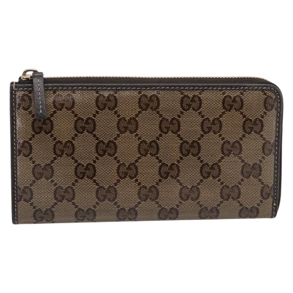 GUCCI GG Crystal Wallet Coated Canvas Outlet Beige Gold 332747 Auth am12258V