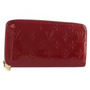 LOUIS VUITTON Monogram Vernis Zippy Wallet Rouge Grunadine M91732 Auth am12259V-1