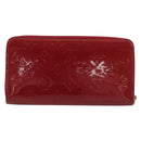 LOUIS VUITTON Monogram Vernis Zippy Wallet Rouge Grunadine M91732 Auth am12259V-2