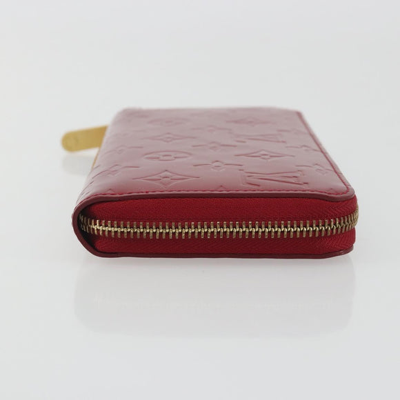 LOUIS VUITTON Monogram Vernis Zippy Wallet Rouge Grunadine M91732 Auth am12259V