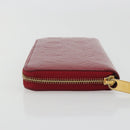 LOUIS VUITTON Monogram Vernis Zippy Wallet Rouge Grunadine M91732 Auth am12259V-4