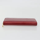 LOUIS VUITTON Monogram Vernis Zippy Wallet Rouge Grunadine M91732 Auth am12259V-6