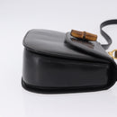 GUCCI Bamboo Hand Bag Leather 2way Black Gold 000 46 0633 Auth am12260SAV-4