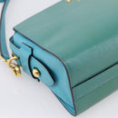 PRADA Shoulder Bag Safiano Leather Green Gold Auth am12262A-14