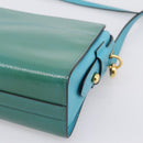 PRADA Shoulder Bag Safiano Leather Green Gold Auth am12262A-15