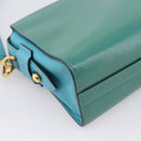 PRADA Shoulder Bag Safiano Leather Green Gold Auth am12262A-16
