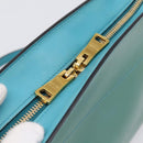 PRADA Shoulder Bag Safiano Leather Green Gold Auth am12262A-10