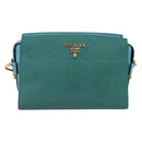 PRADA Shoulder Bag Safiano Leather Green Gold Auth am12262A-13