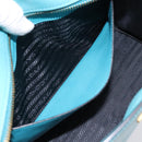 PRADA Shoulder Bag Safiano Leather Green Gold Auth am12262A-21