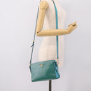 PRADA Shoulder Bag Safiano Leather Green Gold Auth am12262A-22
