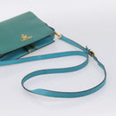 PRADA Shoulder Bag Safiano Leather Green Gold Auth am12262A-7
