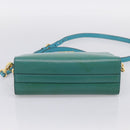 PRADA Shoulder Bag Safiano Leather Green Gold Auth am12262A-5