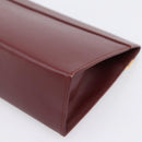 CARTIER Must Line Pouch Leather Bordeaux Gold Auth am12264V-14
