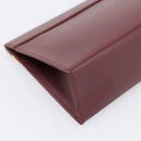 CARTIER Must Line Pouch Leather Bordeaux Gold Auth am12264V-15