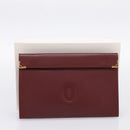CARTIER Must Line Pouch Leather Bordeaux Gold Auth am12264V-12