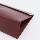 CARTIER Must Line Pouch Leather Bordeaux Gold Auth am12264V-7