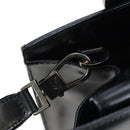 CELINE Circle Handle Hand Bag Leather 2way Black Silver Auth am12266V-10