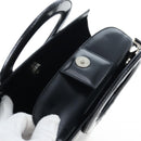 CELINE Circle Handle Hand Bag Leather 2way Black Silver Auth am12266V-21