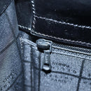 CELINE Circle Handle Hand Bag Leather 2way Black Silver Auth am12266V-26