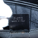 CELINE Circle Handle Hand Bag Leather 2way Black Silver Auth am12266V-12