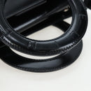 CELINE Circle Handle Hand Bag Leather 2way Black Silver Auth am12266V-7
