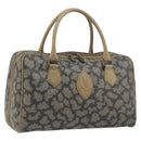SAINT LAURENT Mini Boston Bag PVC Canvas Gray Gold Auth am12267A-1