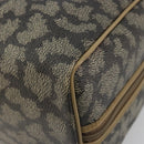 SAINT LAURENT Mini Boston Bag PVC Canvas Gray Gold Auth am12267A-9