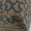 SAINT LAURENT Mini Boston Bag PVC Canvas Gray Gold Auth am12267A-14
