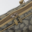 SAINT LAURENT Mini Boston Bag PVC Canvas Gray Gold Auth am12267A-10