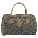 SAINT LAURENT Mini Boston Bag PVC Canvas Gray Gold Auth am12267A-13