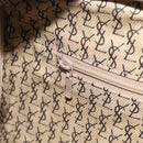 SAINT LAURENT Mini Boston Bag PVC Canvas Gray Gold Auth am12267A-20