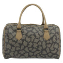 SAINT LAURENT Mini Boston Bag PVC Canvas Gray Gold Auth am12267A-2