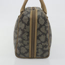 SAINT LAURENT Mini Boston Bag PVC Canvas Gray Gold Auth am12267A-3