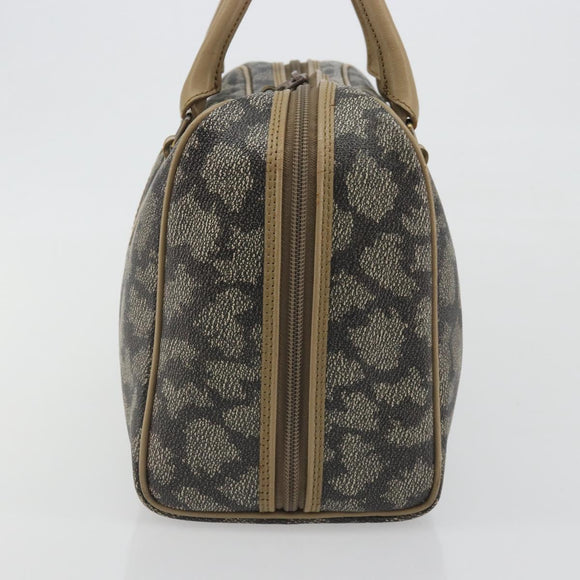 SAINT LAURENT Mini Boston Bag PVC Canvas Gray Gold Auth am12267A