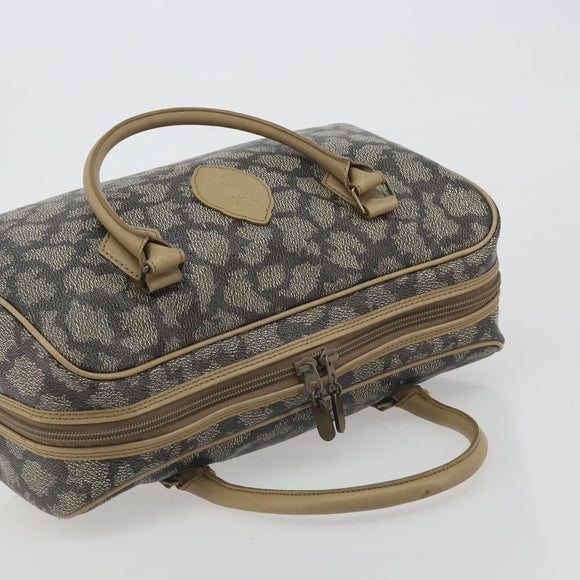 SAINT LAURENT Mini Boston Bag PVC Canvas Gray Gold Auth am12267A