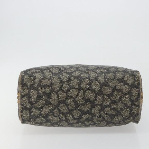 SAINT LAURENT Mini Boston Bag PVC Canvas Gray Gold Auth am12267A