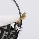 FENDI Zucchino Canvas Mamma Baguette Bag Black Gray Gold Auth am12275SAV-14