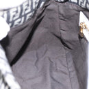 FENDI Zucchino Canvas Mamma Baguette Bag Black Gray Gold Auth am12275SAV-18