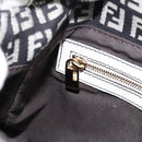 FENDI Zucchino Canvas Mamma Baguette Bag Black Gray Gold Auth am12275SAV-19