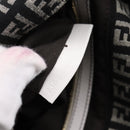 FENDI Zucchino Canvas Mamma Baguette Bag Black Gray Gold Auth am12275SAV-21