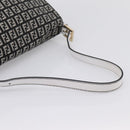 FENDI Zucchino Canvas Mamma Baguette Bag Black Gray Gold Auth am12275SAV-7